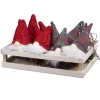 Outlet Christmas Forever ORN PLUSH GNOME 5″ W/ RED & PLAID HAT W/TRAY 12 PCS