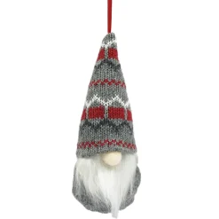 Best Christmas Forever ORN PLUSH GNOME 6″ W/ RED/ GRAY HAT