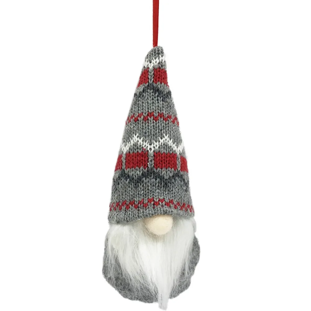 Best Christmas Forever ORN PLUSH GNOME 6″ W/ RED/ GRAY HAT