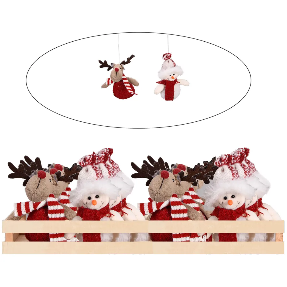 Sale Christmas Forever ORN PLUSH SNOWMAN | MOOSE 5.5″ W/ RED | RED/WHITE SCARF 2/S IN DISPLAY BOX