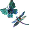 Best Christmas Forever ORN PURPLE/PEACOCK BUTTERFLY/DRAGONFLY 5″ W/ IRID. GLTR 2/S