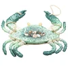 Discount Christmas Forever ORN SEA CRAB 12″ BLUE W/ BEADS, SEQUINS, GLITTER