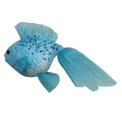 Best Christmas Forever ORN SEA POLY FOAM FISH BLUE 7″X9.5″ W/ GLITTER & SEQUINS