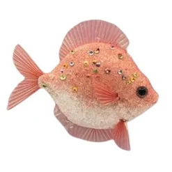 Clearance Christmas Forever ORN SEA POLY FOAM FISH 4.5″X5″ SALMON W/ GLITTER & SEQUINS