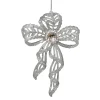 Sale Christmas Forever ORN SILVER BOW 6″ ENGRAVED W/ JEWEL AND GLTR.