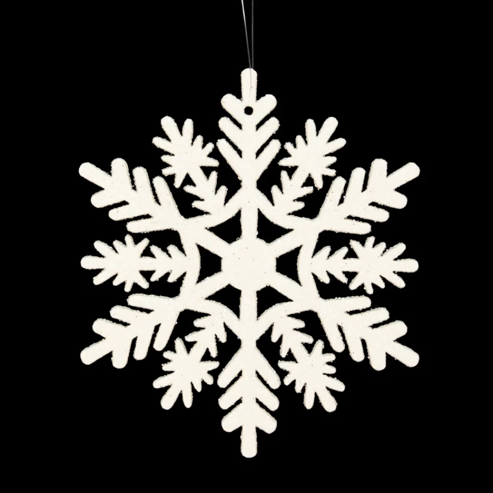 Best Christmas Forever ORN WHITE SNOWFLAKE 4″ W/ WHT GLTR