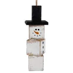 Online Christmas Forever ORN WOODEN BLOCKS 6″ WHITE SNOWMAN