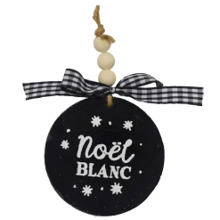 Sale Christmas Forever ORN WOODEN DISC 4″ BLACK W/NOEL