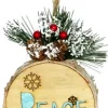 Sale Christmas Forever ORN WOODEN DISC 6″ W/PEACE LED