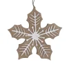 Sale Christmas Forever ORN WOODEN SNOWFLAKE 5.5″ BROWN/WHITE
