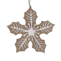 Sale Christmas Forever ORN WOODEN SNOWFLAKE 5.5″ BROWN/WHITE
