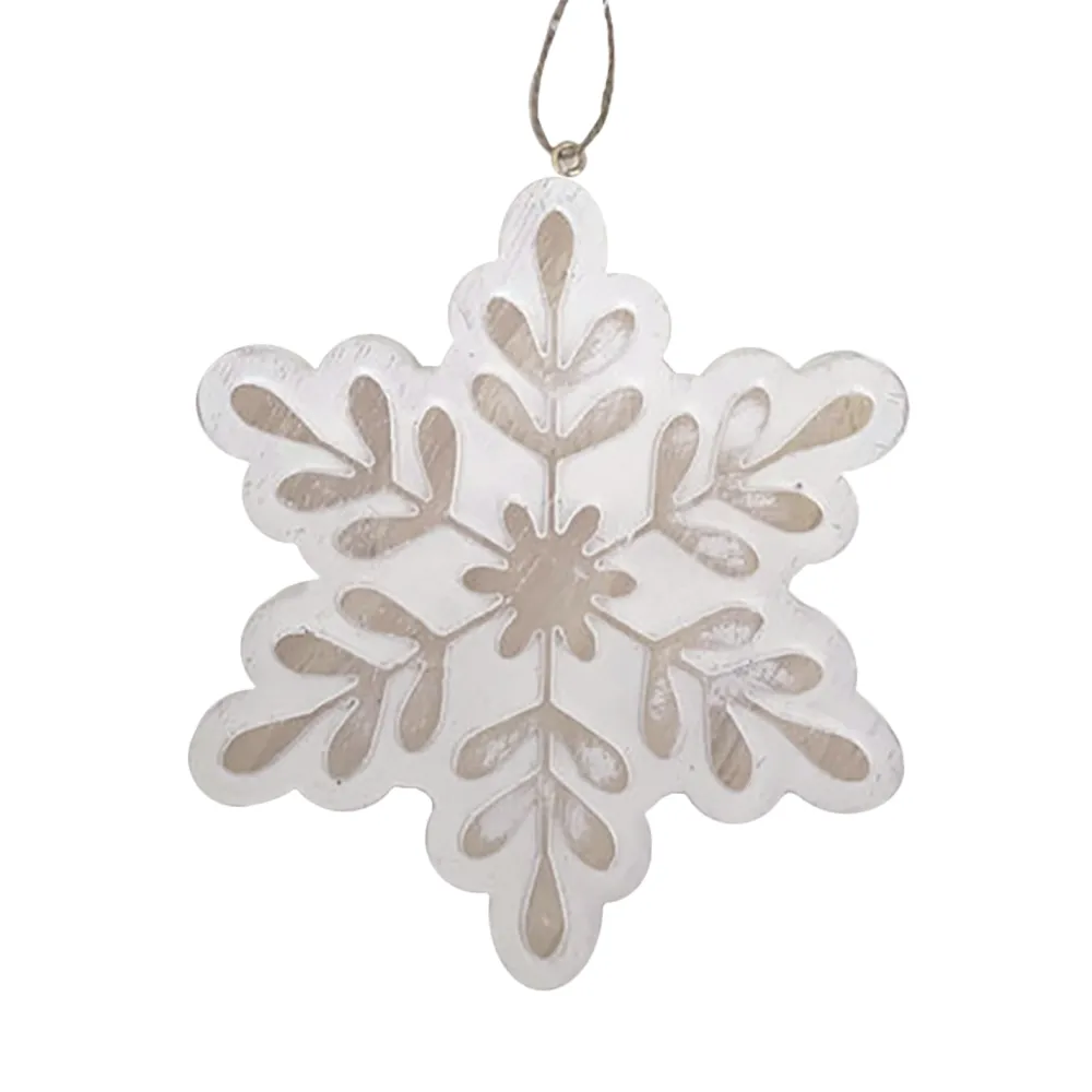 Hot Christmas Forever ORN WOODEN SNOWFLAKE 6.5″ NATURAL/WHITEWASHED