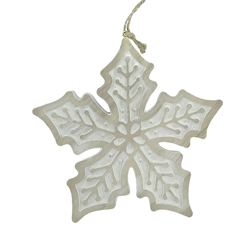 Outlet Christmas Forever ORN WOODEN SNOWFLAKE 5.5″ NATURAL/WHITEWASHED