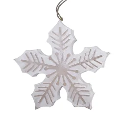 Online Christmas Forever ORN WOODEN SNOWFLAKE 5.5″ WHITEWASHED/NATURAL