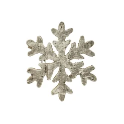 Best Christmas Forever ORN WOODEN SNOWFLAKE 6″ WOOD/BIRCH LOOK W/ GLTR