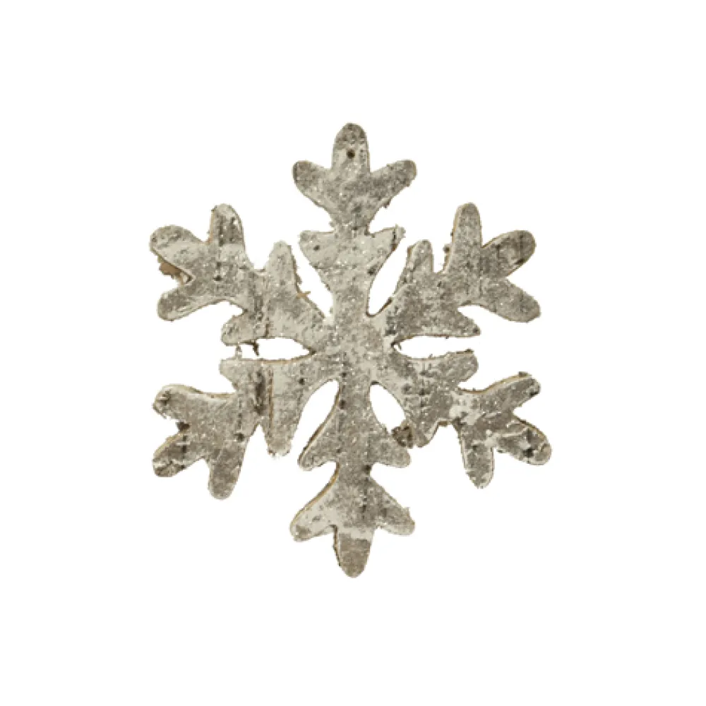 Best Christmas Forever ORN WOODEN SNOWFLAKE 6″ WOOD/BIRCH LOOK W/ GLTR