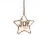 Hot Christmas Forever ORN WOODEN STAR 4.75″ NATURAL JOY