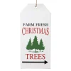 Outlet Christmas Forever ORN WOODEN TAG 5″WHITE W/ GREEN TREE