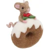 Best Christmas Forever ORN WOOL BAKERY MOUSE 3.5″ BROWN/WHITE ON A DONUT