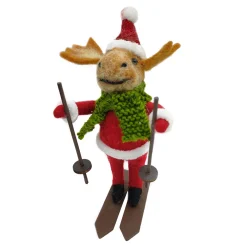Discount Christmas Forever ORN WOOL MOOSE SKIING 5″ RED/GREEN