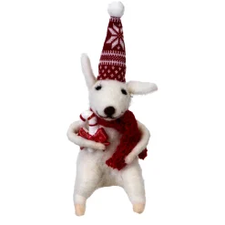 Discount Christmas Forever ORN WOOL MOUSE 3.5″ W/CANDY CANE RED NORDIC HAT