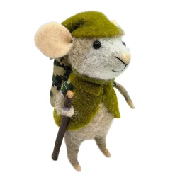 Outlet Christmas Forever ORN WOOL MOUSE CAMOUFLAGE BACKBAG 5″ BROWN/GREEN