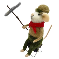 Discount Christmas Forever ORN WOOL MOUSE GRILLING FISH 4.5″ GREEN/BROWN