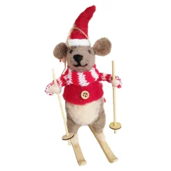 Online Christmas Forever ORN WOOL MOUSE 6″SKIING