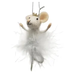 Clearance Christmas Forever ORN WOOL MOUSE 3″X2″X5″ BALLERINA HANDS UP