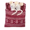 Sale Christmas Forever ORN WOOL MOUSEx2 5″ SLEEPING IN BED RED NORDIC PRINT