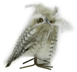 Best Christmas Forever OWL GRAY/WHITE 5.5″ 2 TONE STANDING