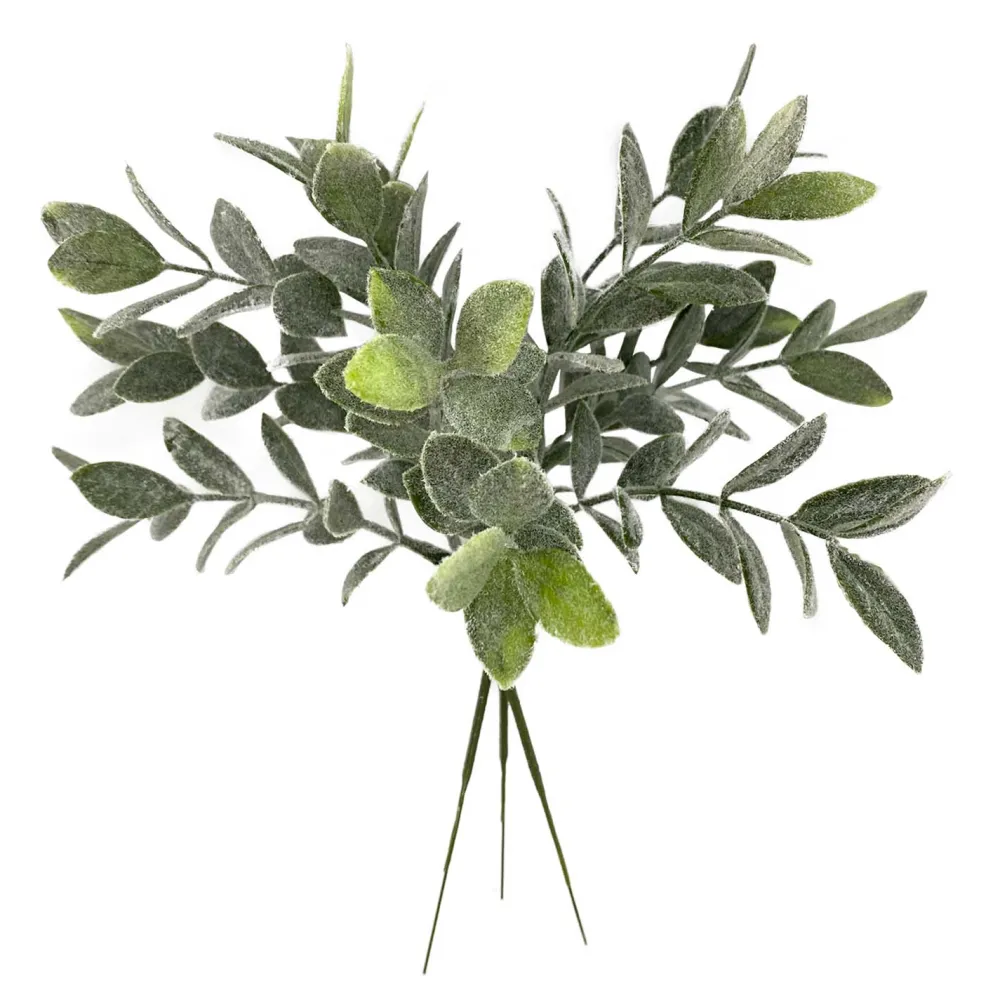 Hot Christmas Forever PICK MISTLETOE FROSTED 9.5″ GREEN