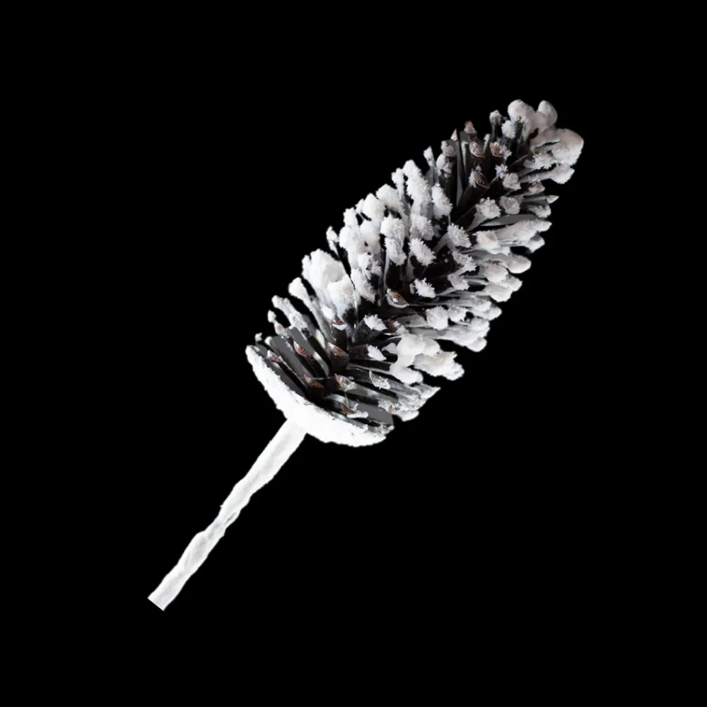 Discount Christmas Forever PICK PINE CONE 17″ LARGE NATURAL FLOCKED ARTIFICIAL CONE