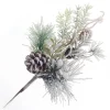 Discount Christmas Forever PICK PINE FLOCKED 12″ MIXED PINE WITH PINE CONE AND GREENERY