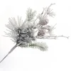 Hot Christmas Forever PICK PINE FLOCKED 12″ NATURAL MIXED PINE WITH PINE CONE