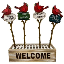 Hot Christmas Forever PICK WOODEN CARDINAL 12.6″ MULTI W/DISPLAY BOX 4 ASST. (24PCS)
