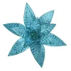 Discount Christmas Forever POINSETTIA HEAD BLUE PEACOCK 11.5″ W/ GLTR. & CLIP