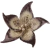 Discount Christmas Forever POINSETTIA HEAD BROWN 7.5″ VELVET W/ GLTR. & CLIP