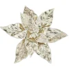 Clearance Christmas Forever POINSETTIA HEAD CHAMPAGNE 11″ METALLIC W/ CLIP