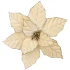 Sale Christmas Forever POINSETTIA HEAD CHAMPAGNE 9.5″ VELVET W/ CLIP