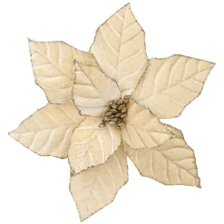 Sale Christmas Forever POINSETTIA HEAD CHAMPAGNE 9.5″ VELVET W/ CLIP