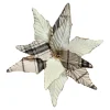 Best Christmas Forever POINSETTIA HEAD IVORY 2-TONE 10.5″ VELVET/ FABRIC W/ CLIP