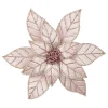 Sale Christmas Forever POINSETTIA HEAD PINK ROSE 11.5″ VELVET W/ CLIP