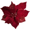 Hot Christmas Forever POINSETTIA HEAD RED 9″ GLITTER CARDED W/ CLIP