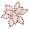 Best Christmas Forever POINSETTIA HEAD RED/WHITE 12.5″ VELVET W/ CLIP