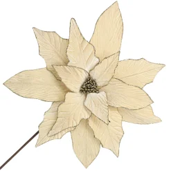 Hot Christmas Forever POINSETTIA STEM CHAMPAGNE 18″ HEAD VELVET W/ 24″ STEM