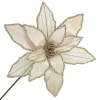 Discount Christmas Forever POINSETTIA STEM CHAMPAGNE 16″ HEAD VELVET SHEER W/ 20″ STEM