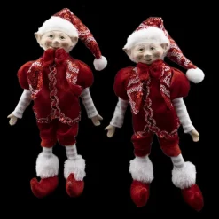 Sale Christmas Forever POSABLE ELF 10″ BOY/ GIRL RED/ WHITE OUTFIT 2 ASST.