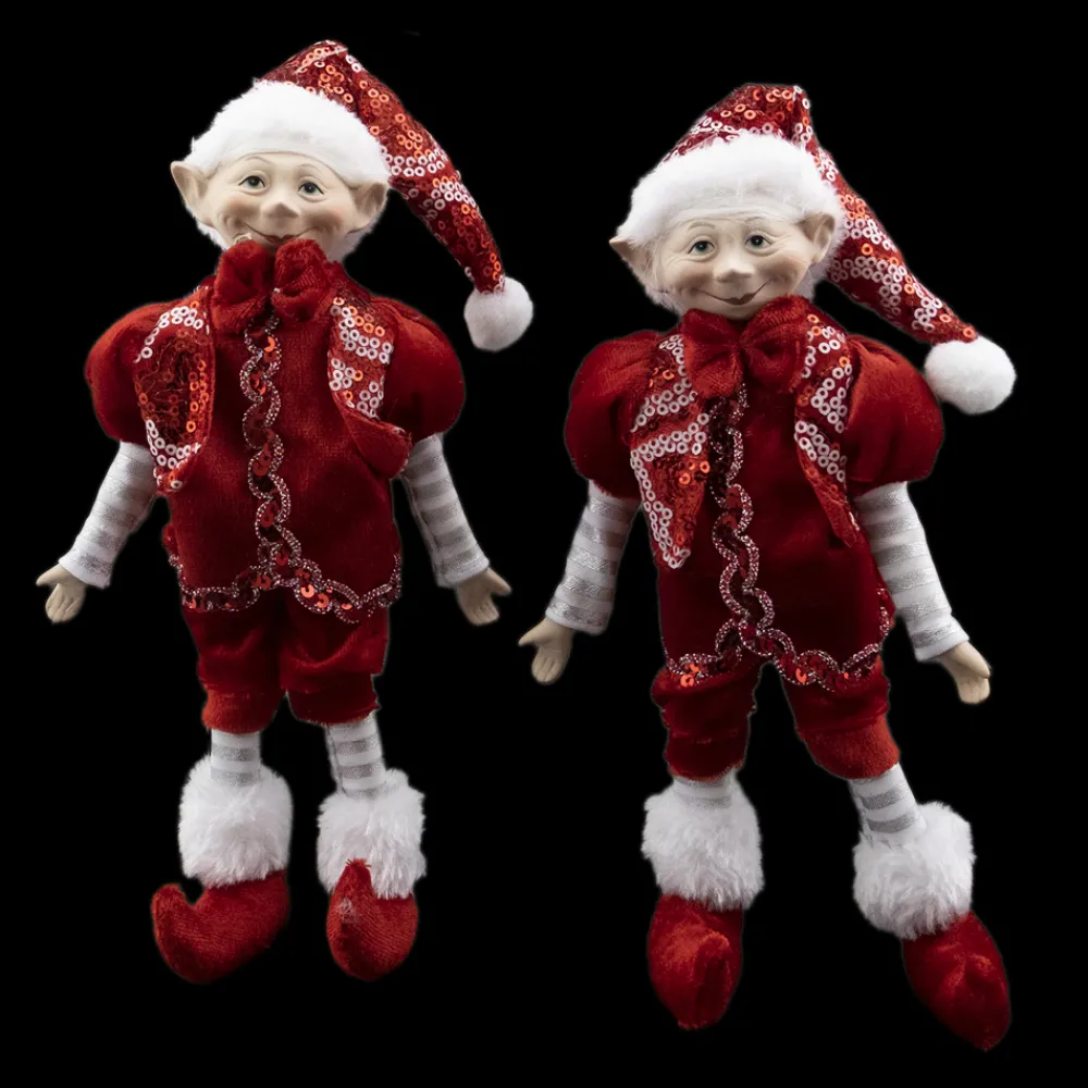 Sale Christmas Forever POSABLE ELF 10″ BOY/ GIRL RED/ WHITE OUTFIT 2 ASST.