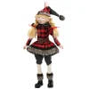 Hot Christmas Forever POSABLE ELF 18″ GIRL RED/ BLACK PLAID W/ FUR TRIM